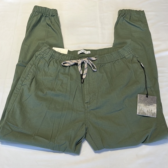 Onia All Terrain Cotton Stretch Ripstop Joggers in Sea Moss Green Size M - Picture 9 of 13